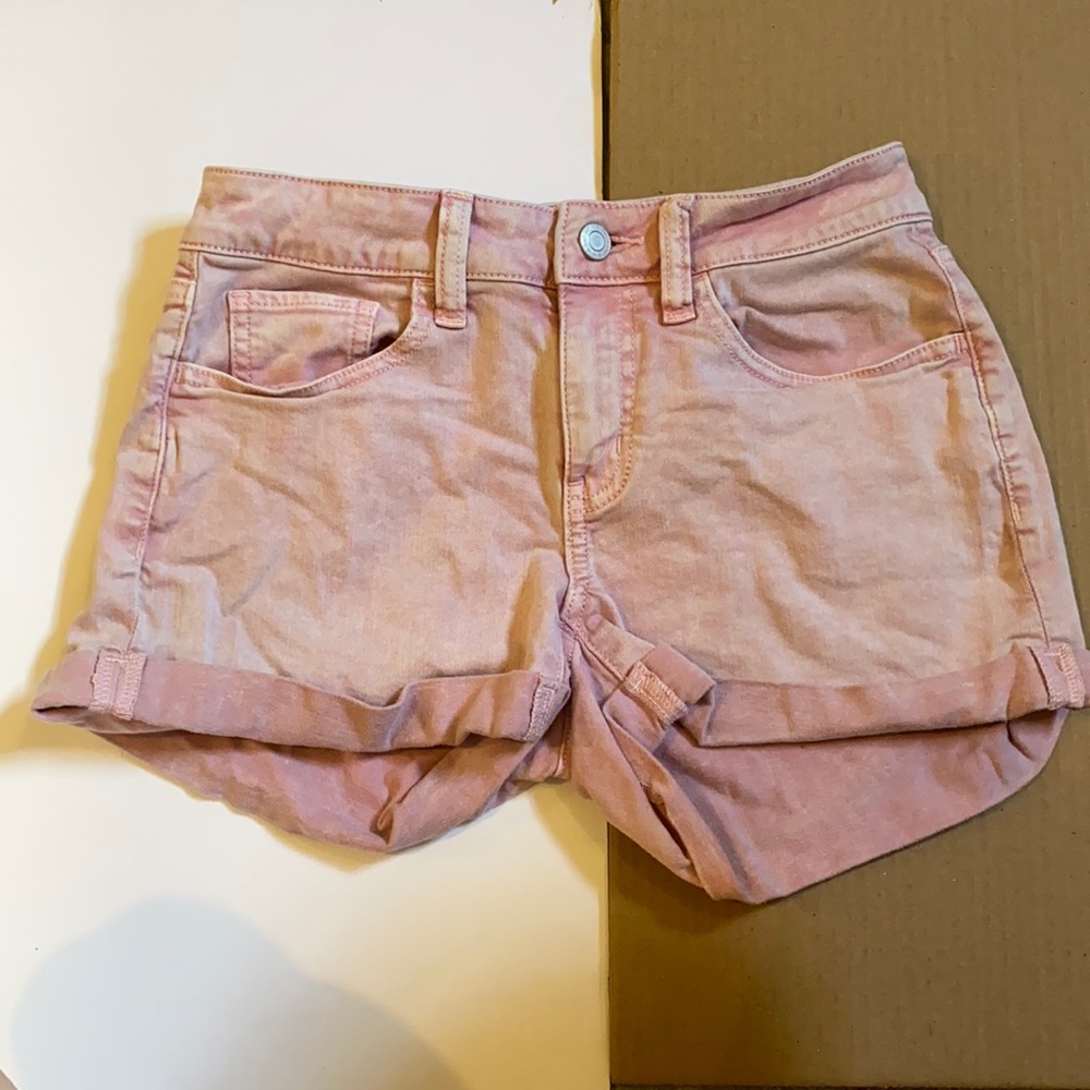 Pink jean shorts